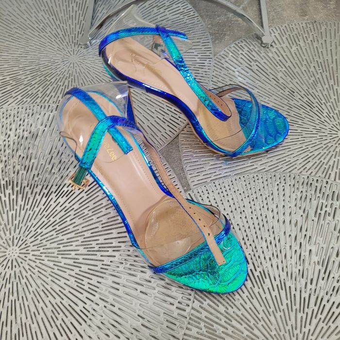 Piękne szpilki transparentne syrenka jak nowe