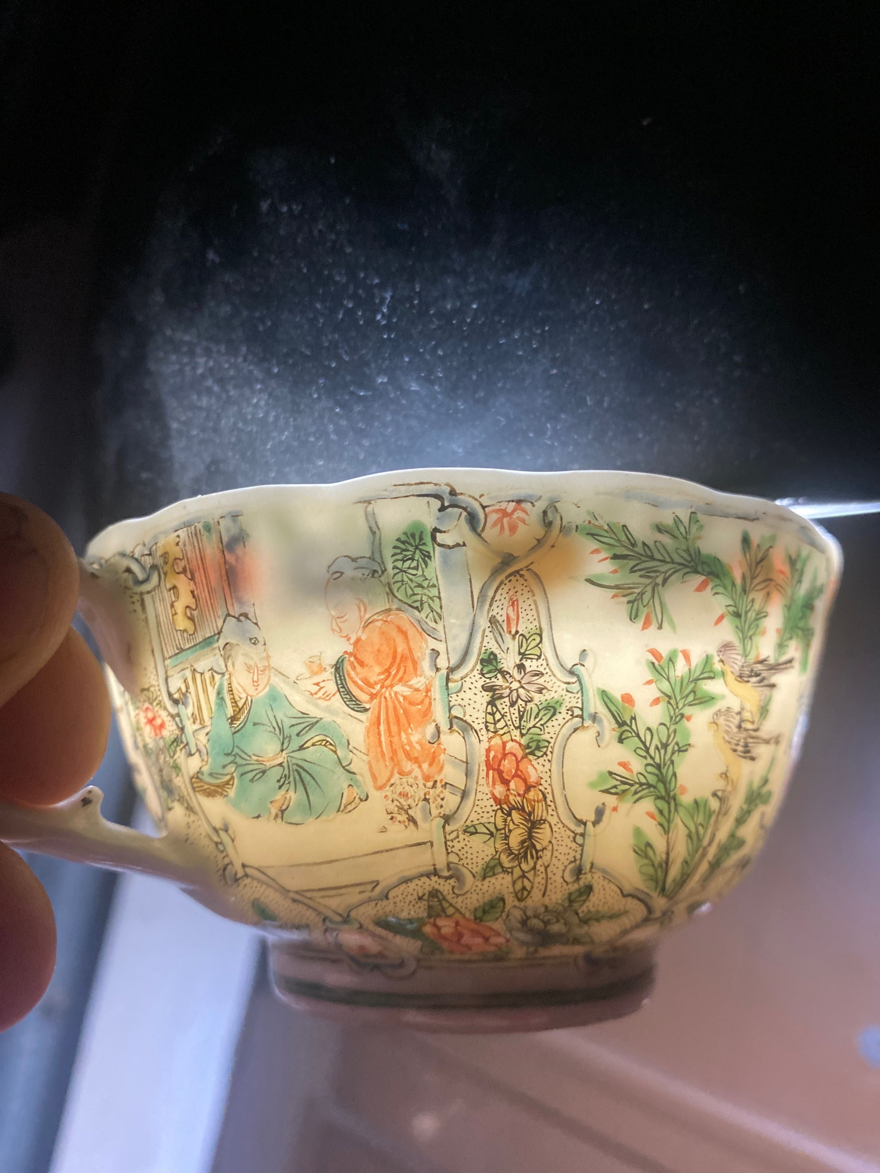 Chávena Porcelana Chinesa séc XVIII Família Verde 9,8 cm