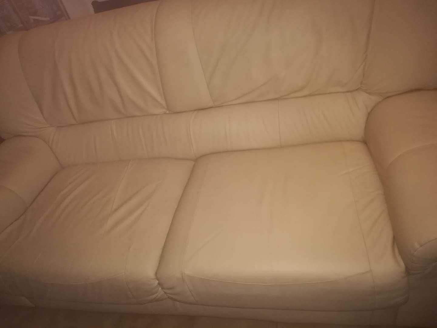 Sofa de couro 3 lugares + capa protetora como novo