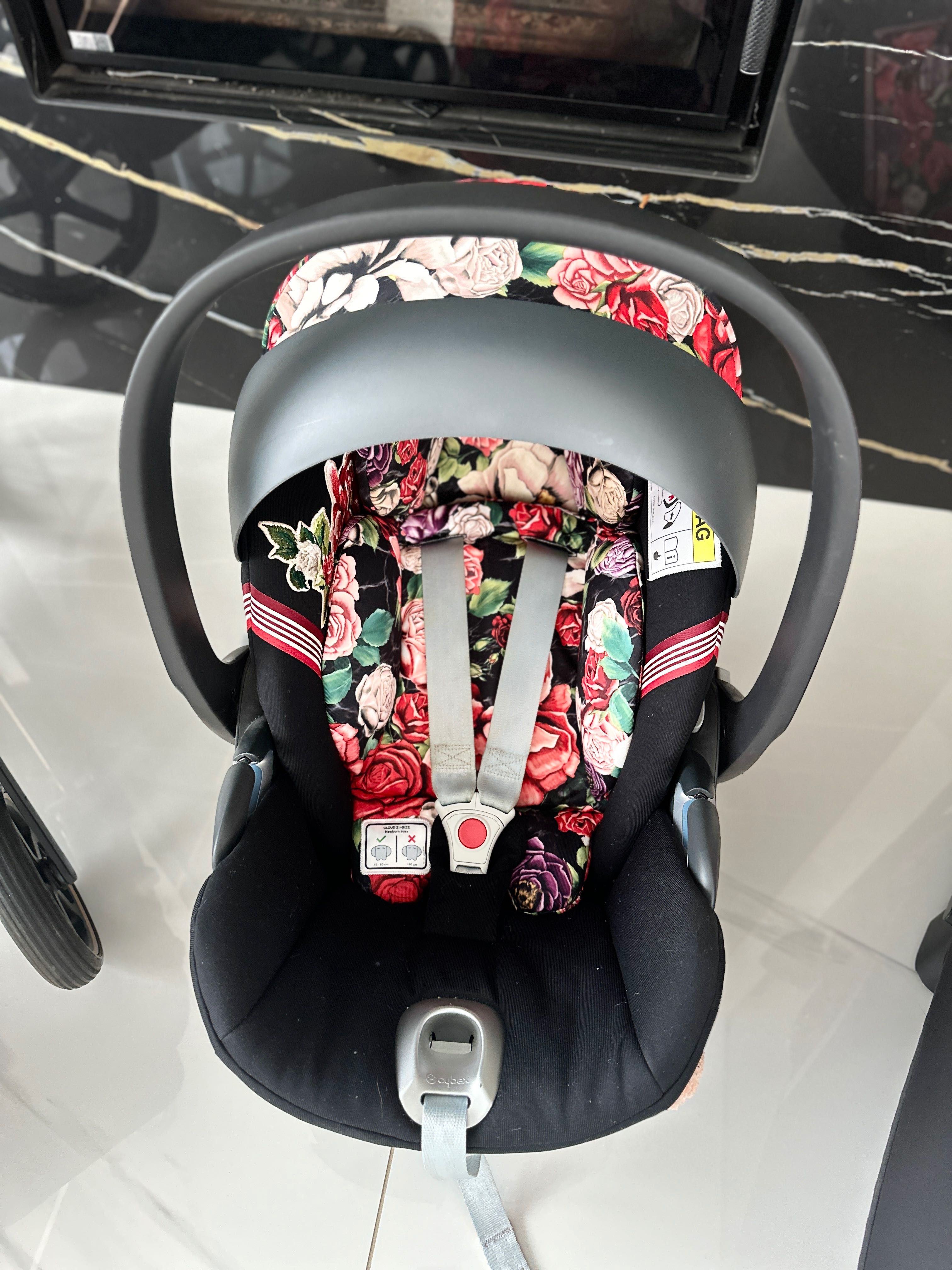 Wózek Cybex  Priam Rose Gold Spring Blossom Dark mega zestaw