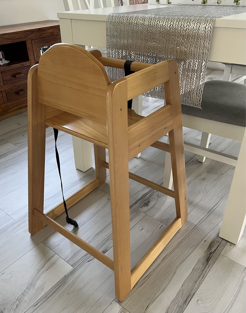 Krzesełko do karmienia do stołu dla dziecka 100% drewno