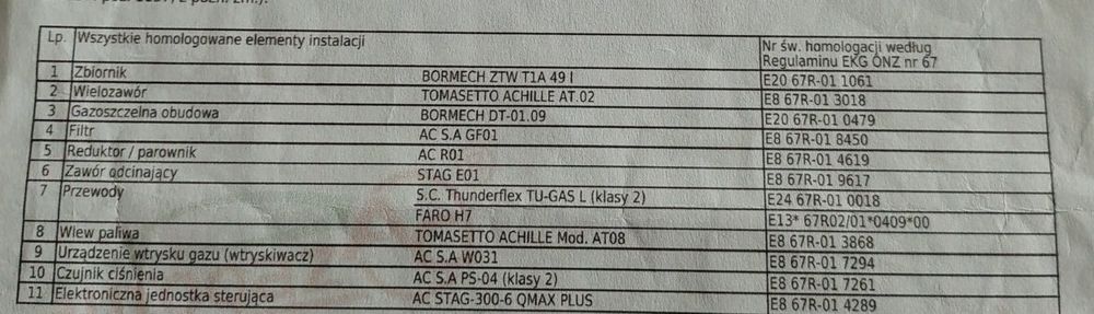 4-letnia kompletna Instalacja LPG do V6