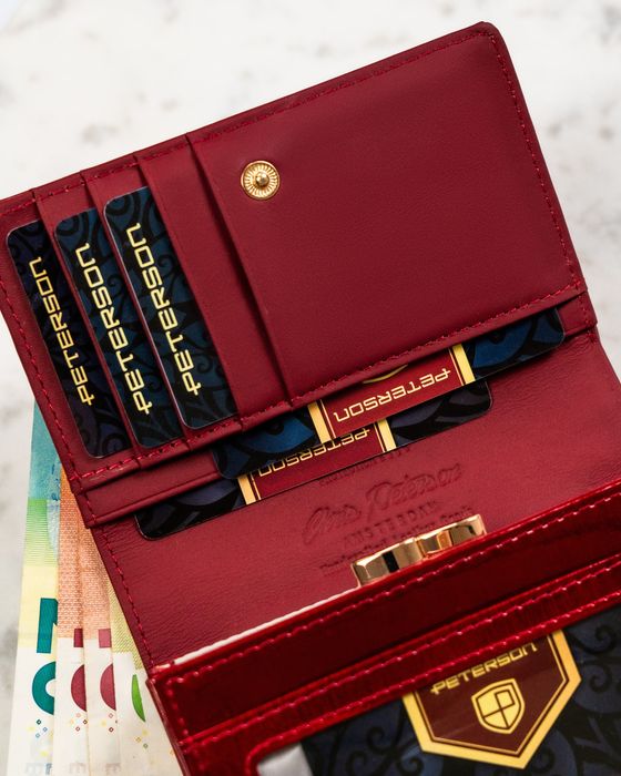 portfel damski skórzany ptn ph30-1-sh-1901 red