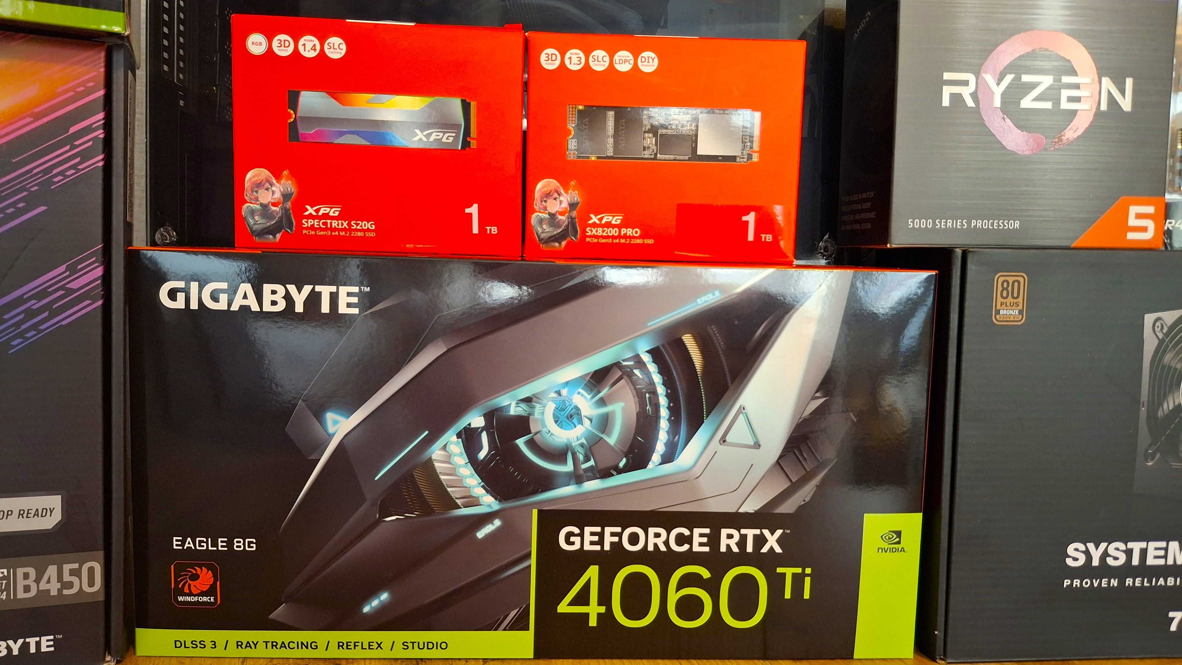 GeForce RTX 4060 Ti Ryzen 5 5600GT 2xM.2 1TB ,DDR4 16GB Aorus Elite V2