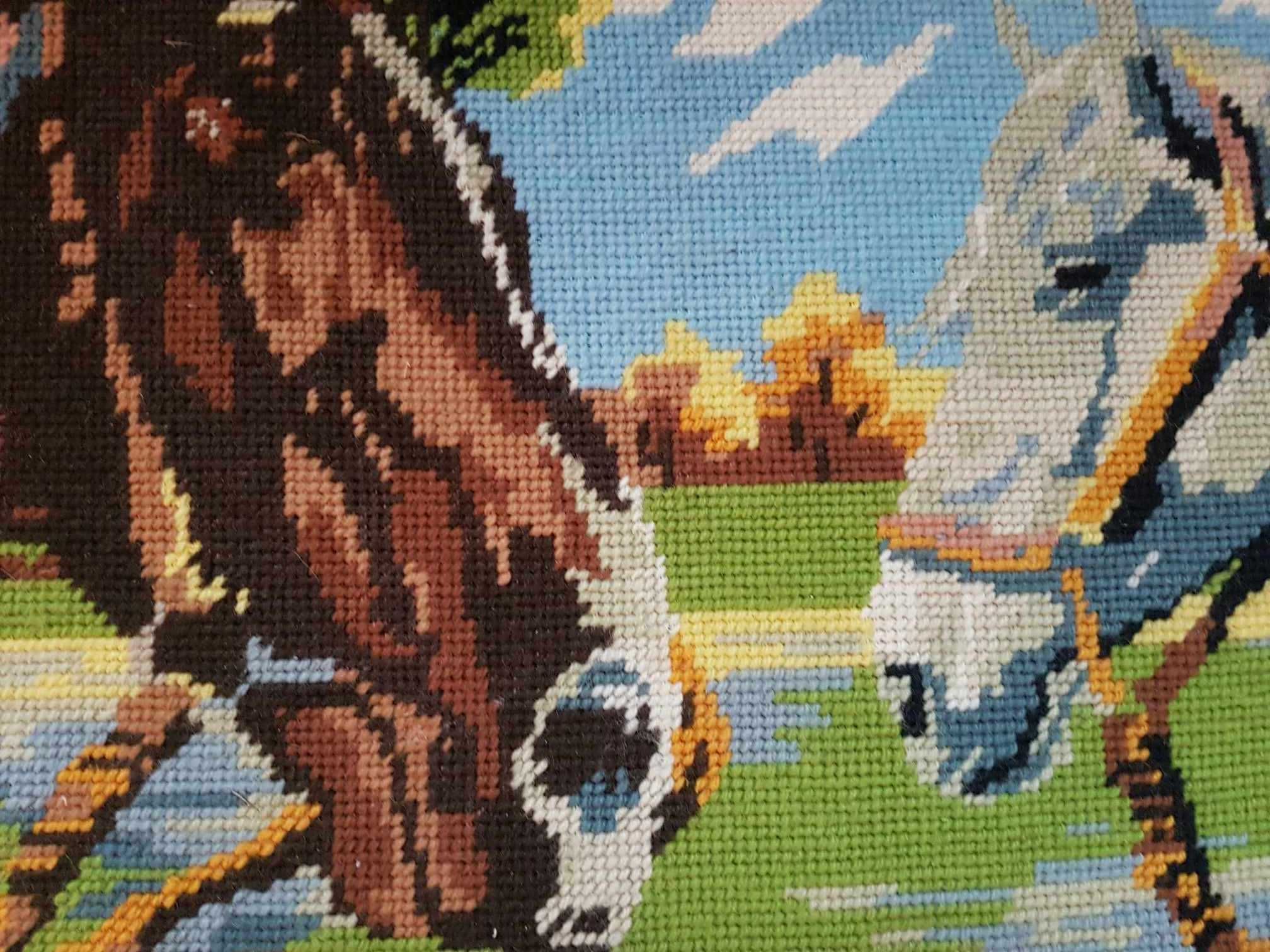 Obraz GOBELIN haftowany tkany "Konie" w ramie 50x40 cm