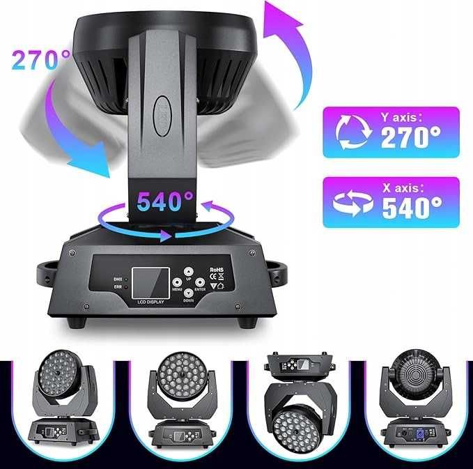 WZYBUTA 36 x 10 W Moving Head LED DMX512 oświetlenie sceniczne