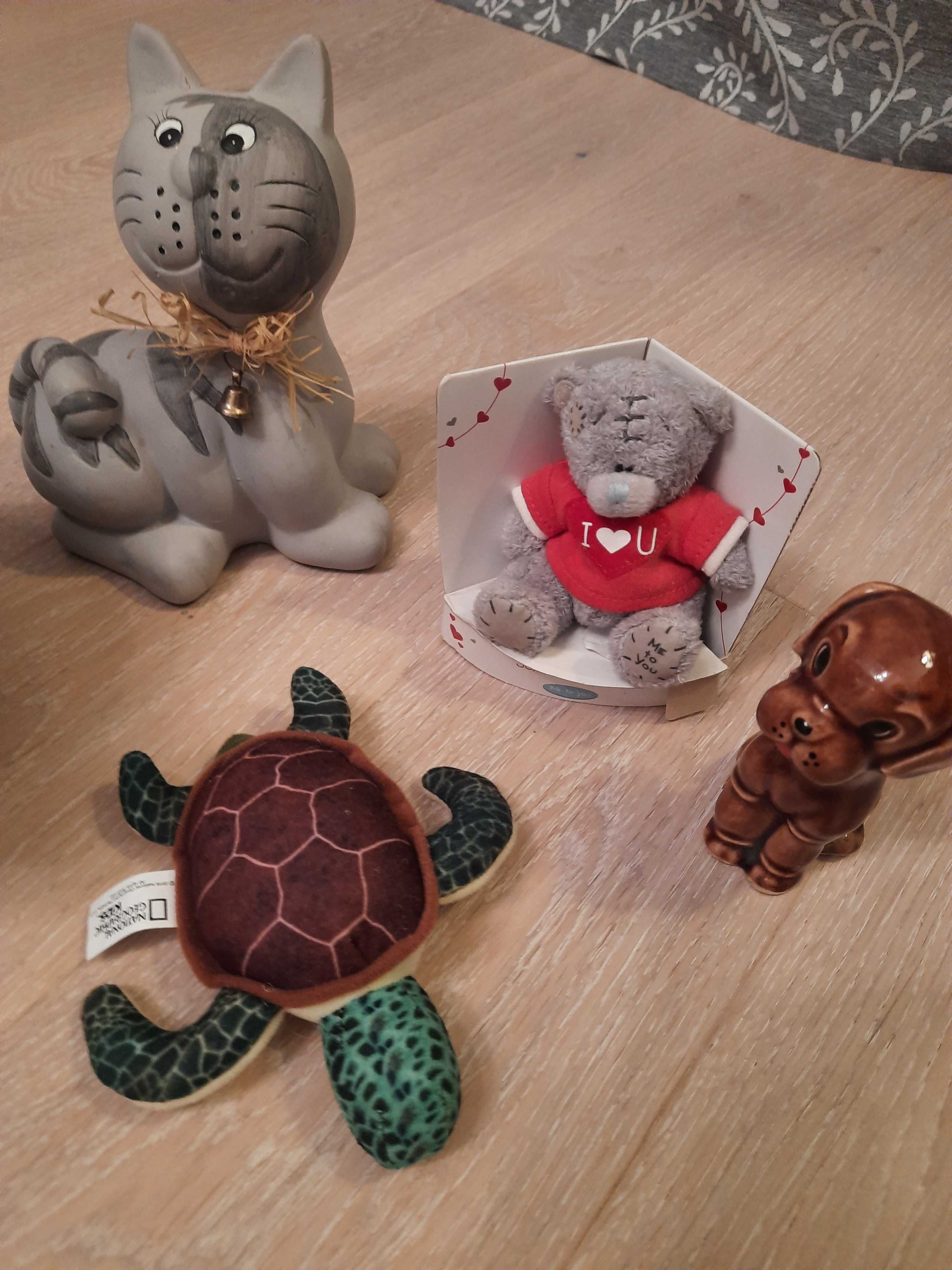 Figurki dekoracyjne ceramiczne kot pies słoń żółw