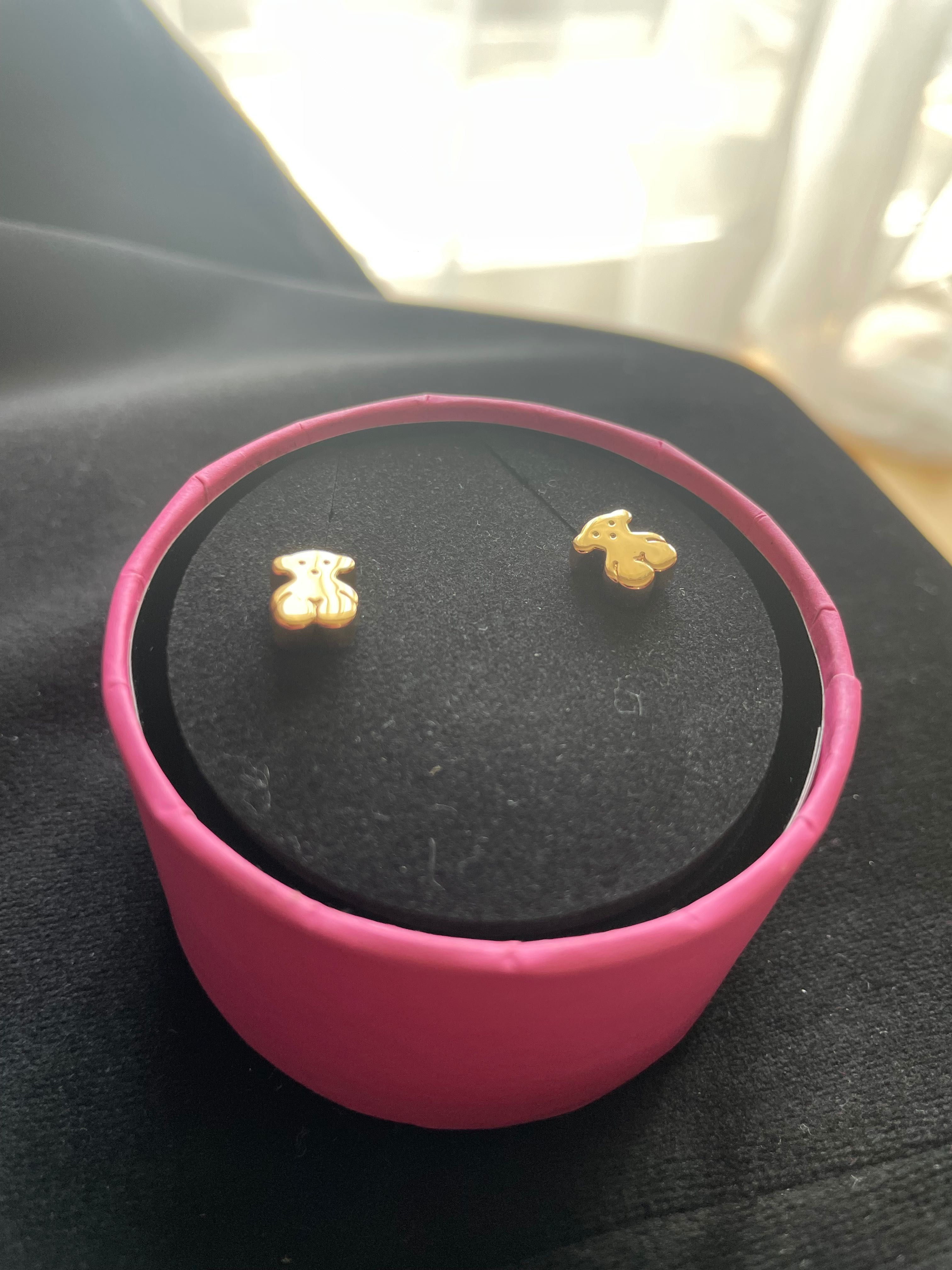 Tous kolczyki grube 18KT oryginał, masa 1,28g