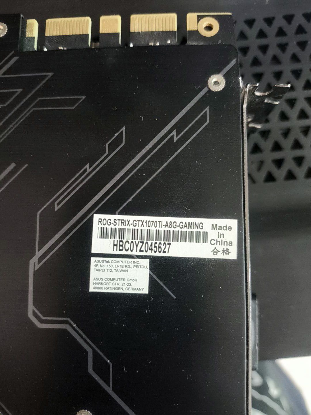 karta graficzna GTX 1070 ti Asus rog strix 8gb