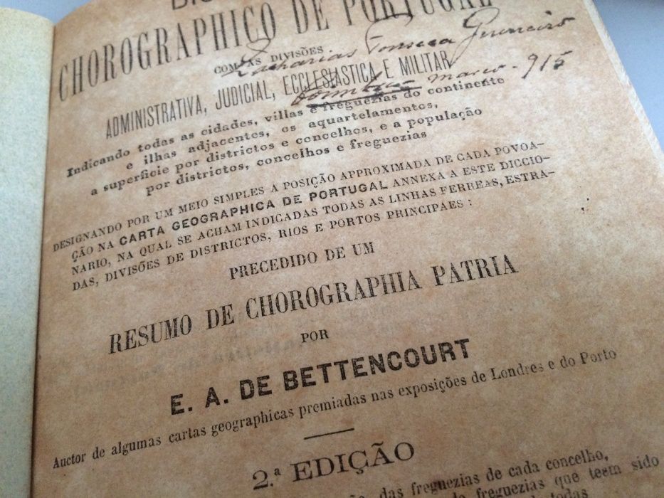 diccionario chorográphico de portugal 2ª Edição, 1874, ofereço portes