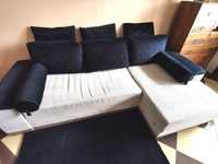 Narożnik lewy kanapa łóżko wersalka sofa szara czarna