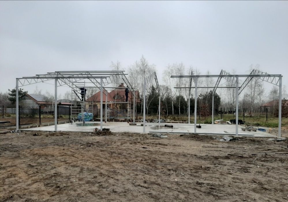 NOWA - KONSTRUKCJA 12x20m Garaż Wiata Skręcana Ocynkowana Magazyn Hala