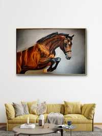 Obraz olejny skaczący koń