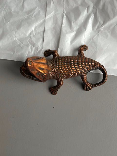 Metalowy KROKODYL Figurka mosiądz OZDOBA