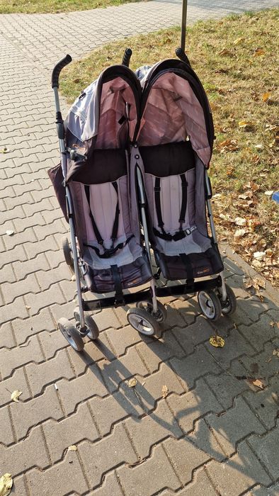 Wózek dziecięcy dwuosobowy, składany