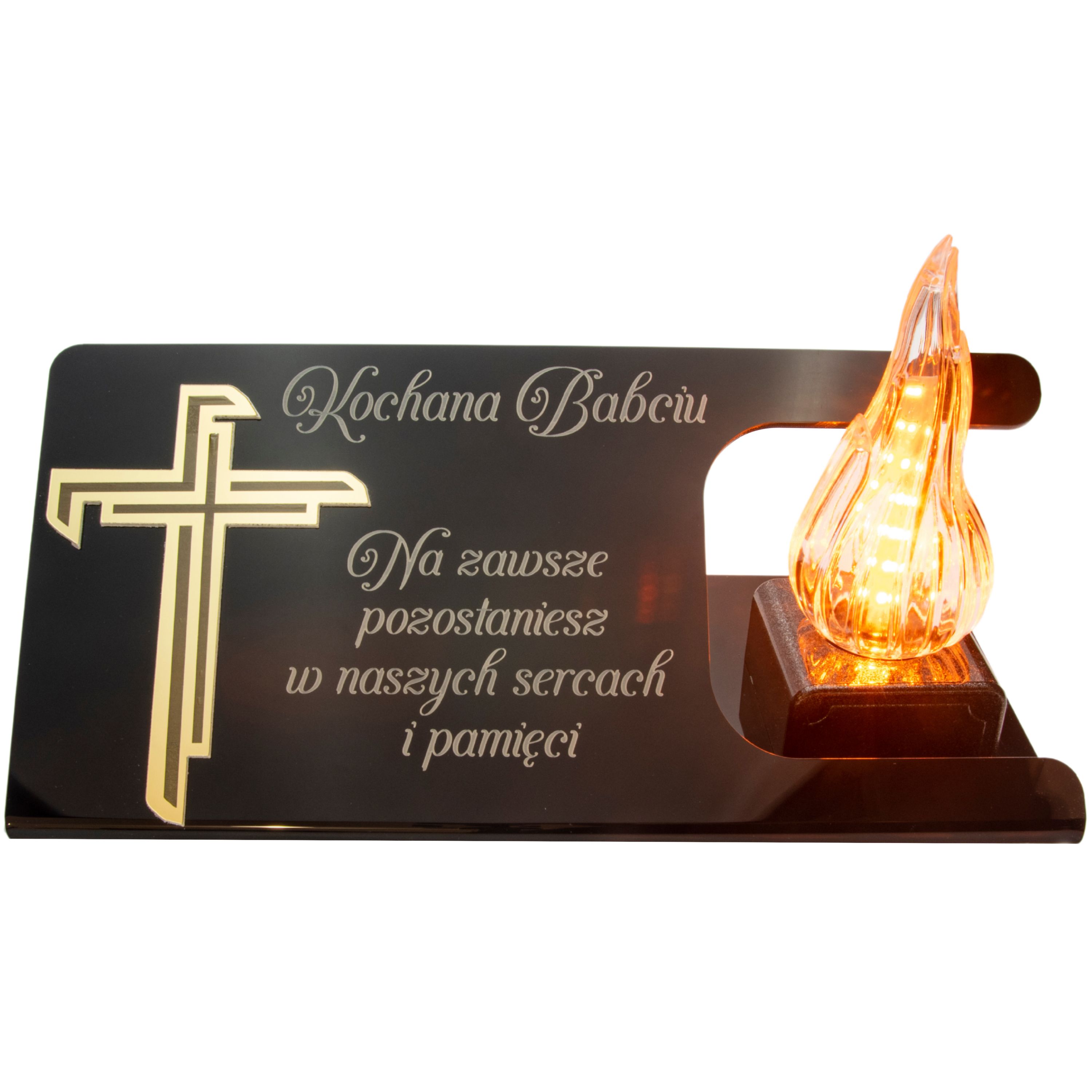 DEKORACJA na grób ZNICZ podstawka na cmentarz LAMPKA LED