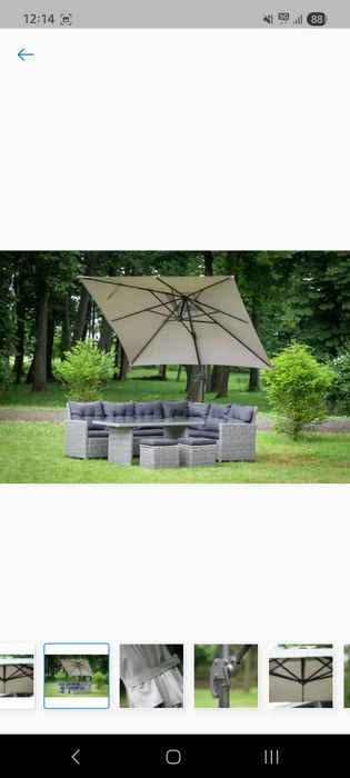 Parasol ogrodowy obrotowy 360 stopni 250x250