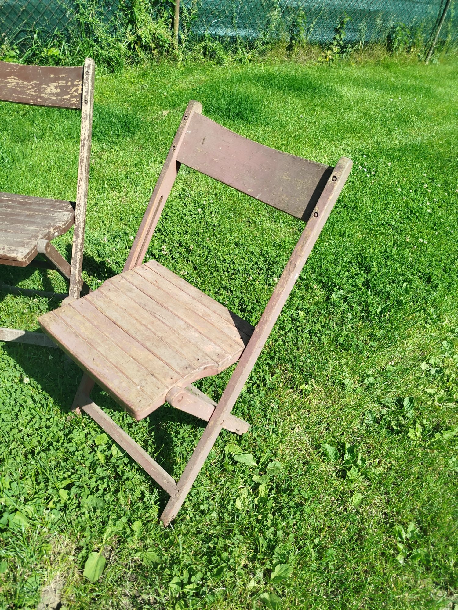 Krzesło drewniane rozkładane stare PRL