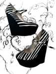 Buty na koturnie w zebre