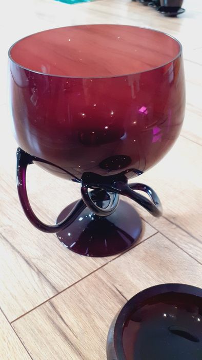 Kielich Pucharek Krosno i taka miseczka jak popielniczka z prl