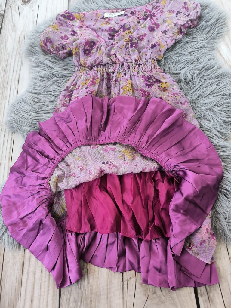 Intrend Max Mara sukienka w kwiatuszki 100% jedwab silk XS/S