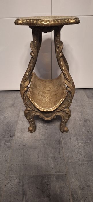 Stolik - gazetnik z mosiądzu i brązu