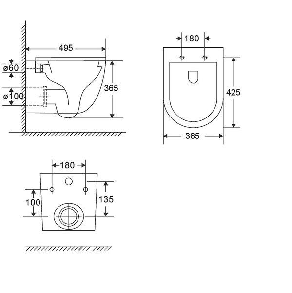 Інсталяція GEBERIT з білок кнопкою + унітаз Volle Amadeus 2.0 Tornado