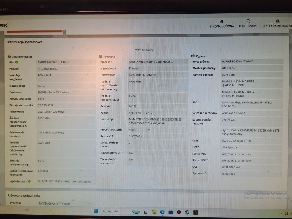 Rtx 4060  ,ryzen 5 8400f ,Ram 32 GB 6000MT/s  ,1TB SSD