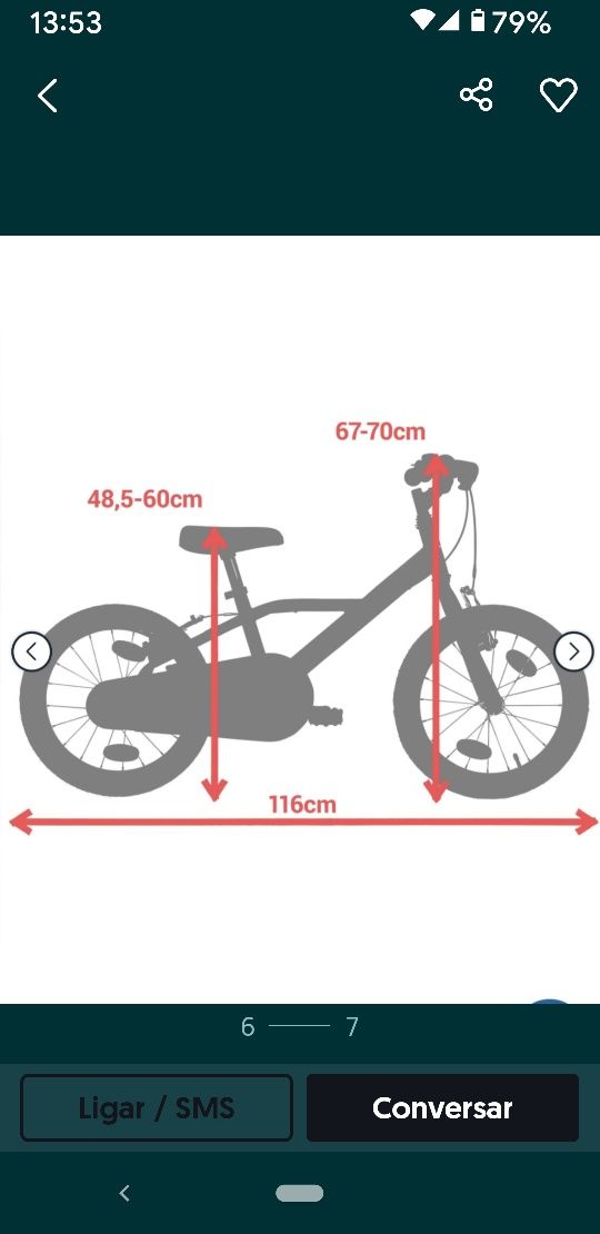 Bicicleta criança Decathlon 500 DOCTOGIRL roda 16"