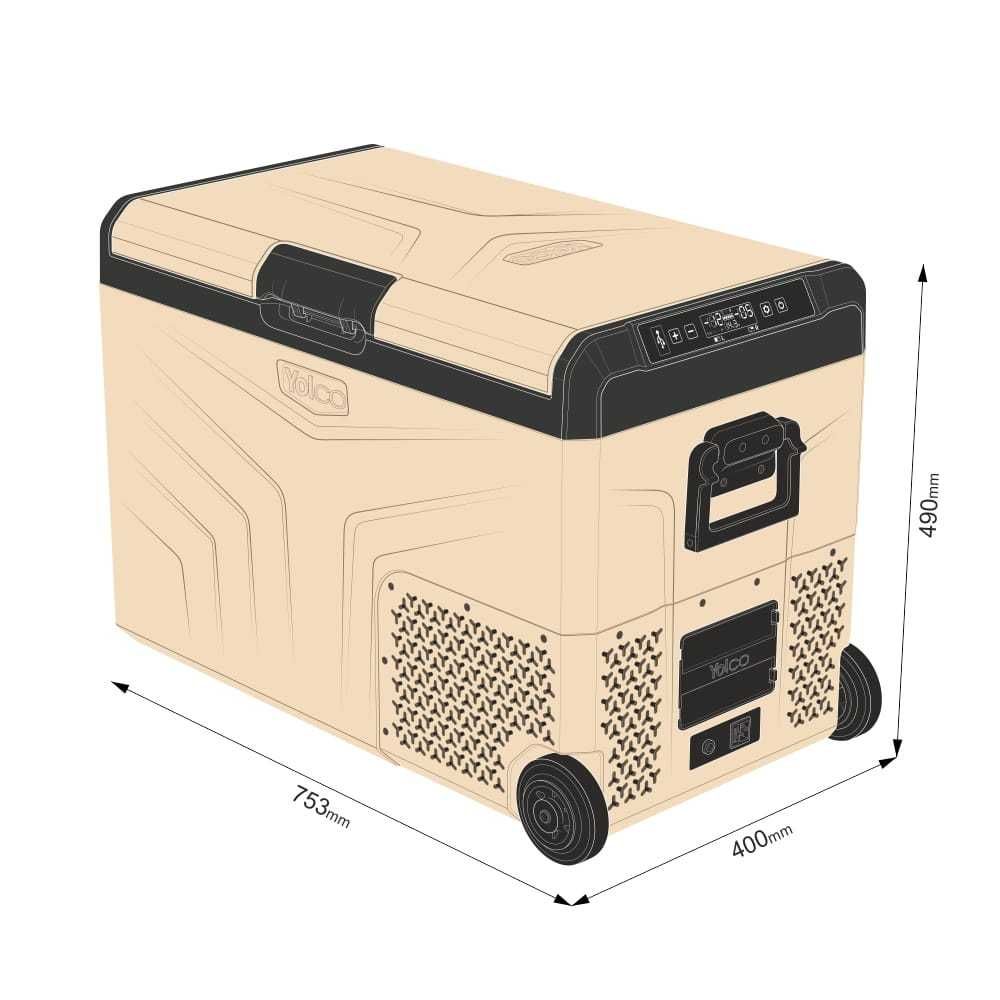 Lodówka kompresorowa turystyczna Yolco TCX 50 Sand DualZone 12/24/230V