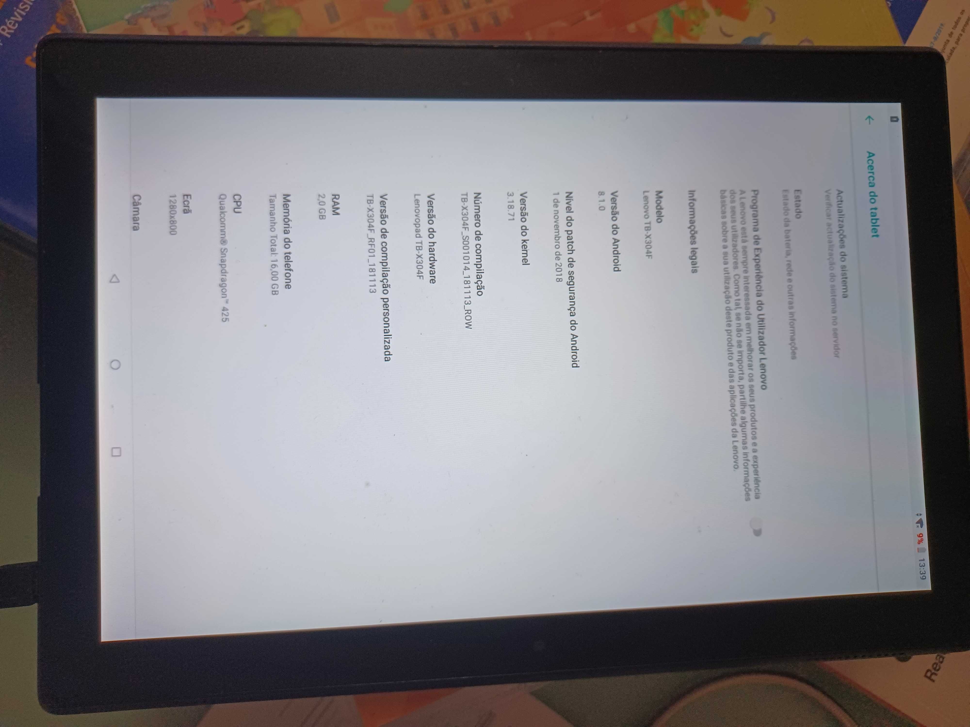 Tablet Lenovo preto