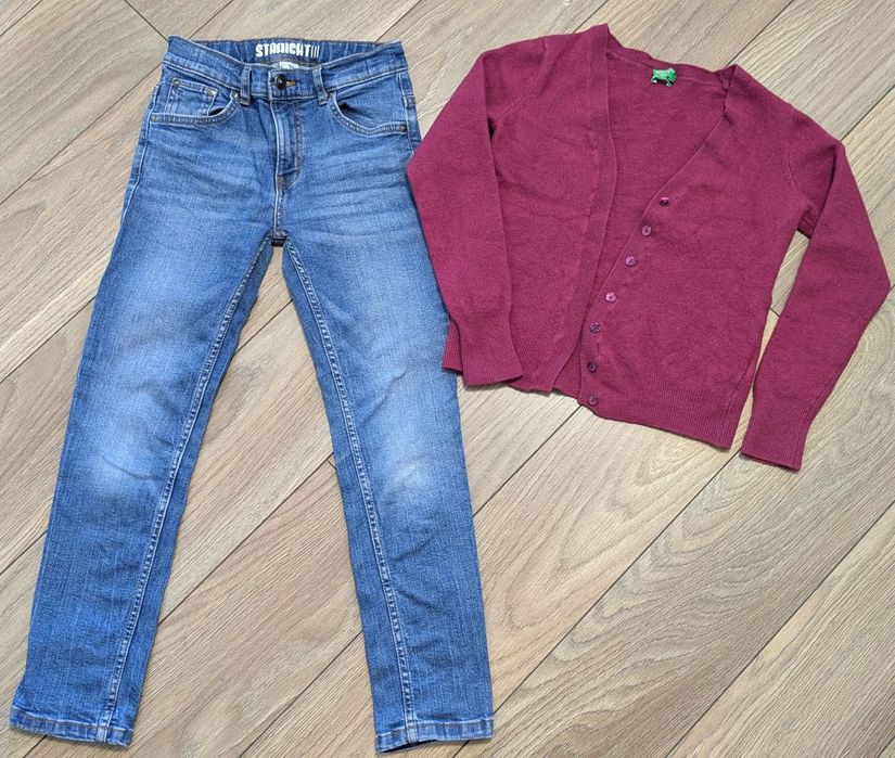 Джинси TU для дівчини 134розмір + кофта 100%вовна