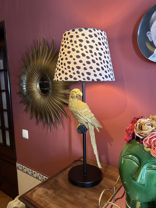 Candeeiro papagaio e tigresa 73 cm altura
