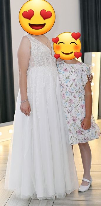 Kremowa suknia ślubna