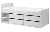 Łóżko SLAKT IKEA 90x200 z 4 szufladami