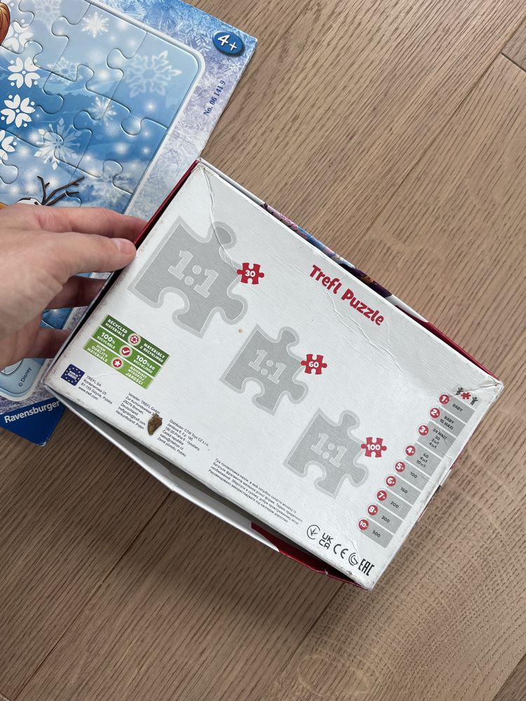 Dwa zestawy puzzli Elsa Kraina Lodu 3-4 latka