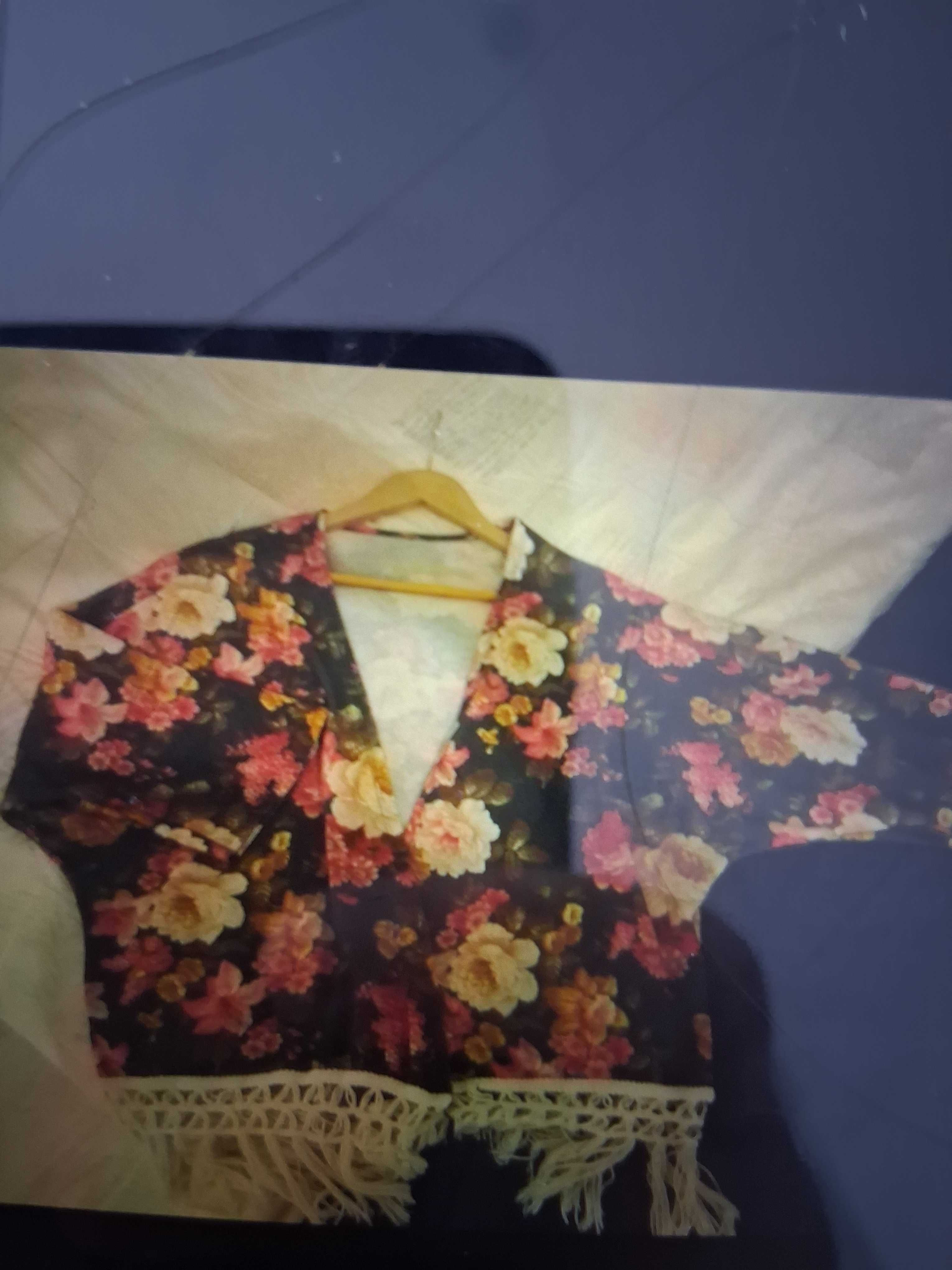 Casaco Aberto Floral