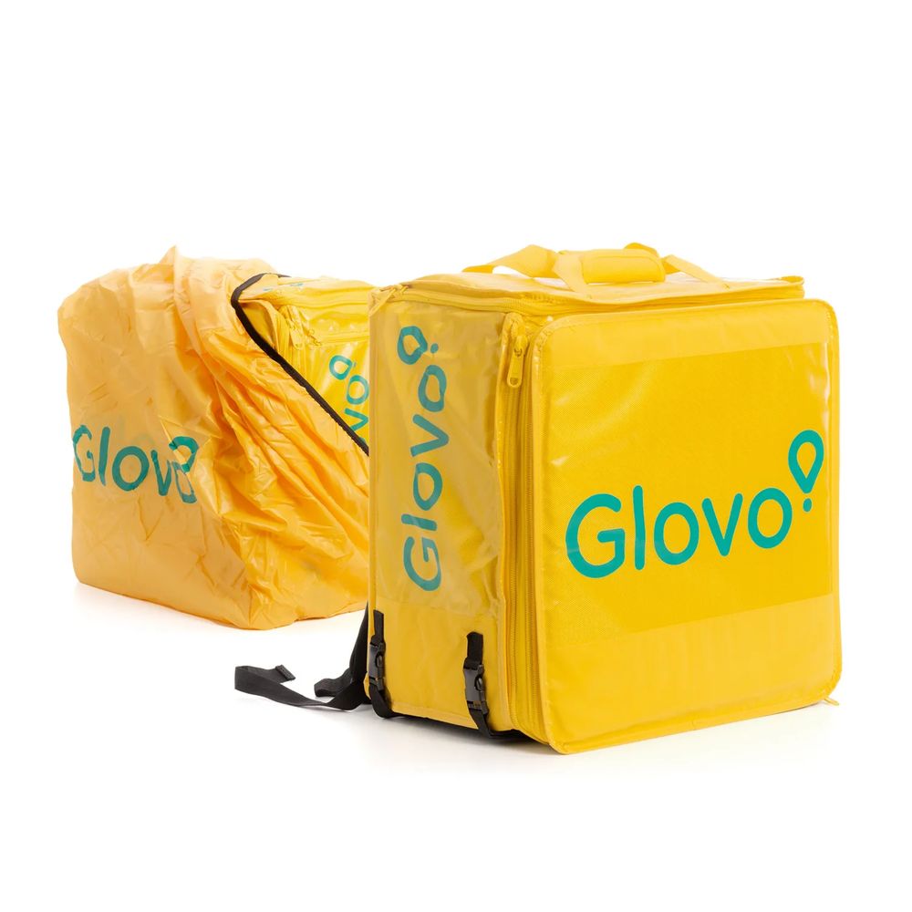 Mochila Glovo Expansível c/ capa de chuva