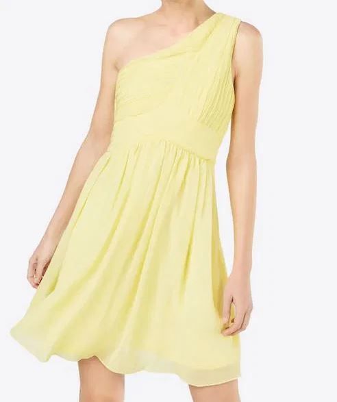 Sukienka Vila, rozmiar 40 żółta, cytrynową, na jedno ramię