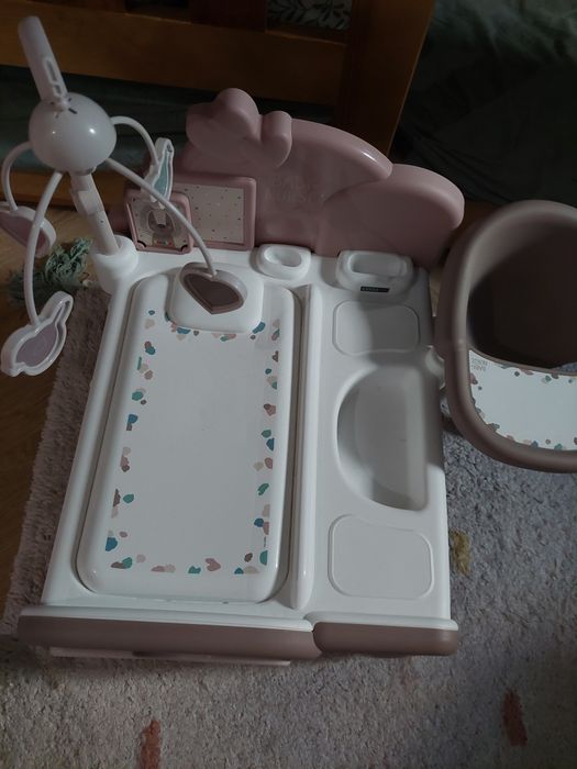 Przewijak krzesełko do karmienia  dla lalek beż pidrowyroż smoby