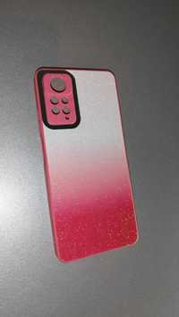 Чехол для Redmi Note 11 Pro 5G, силиконовый, бело-розовый с переливом
