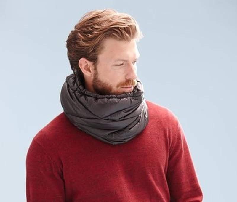 Теплий стьобаний шарф труба снуд Тchibo на флісі об'ємний дутий графіт