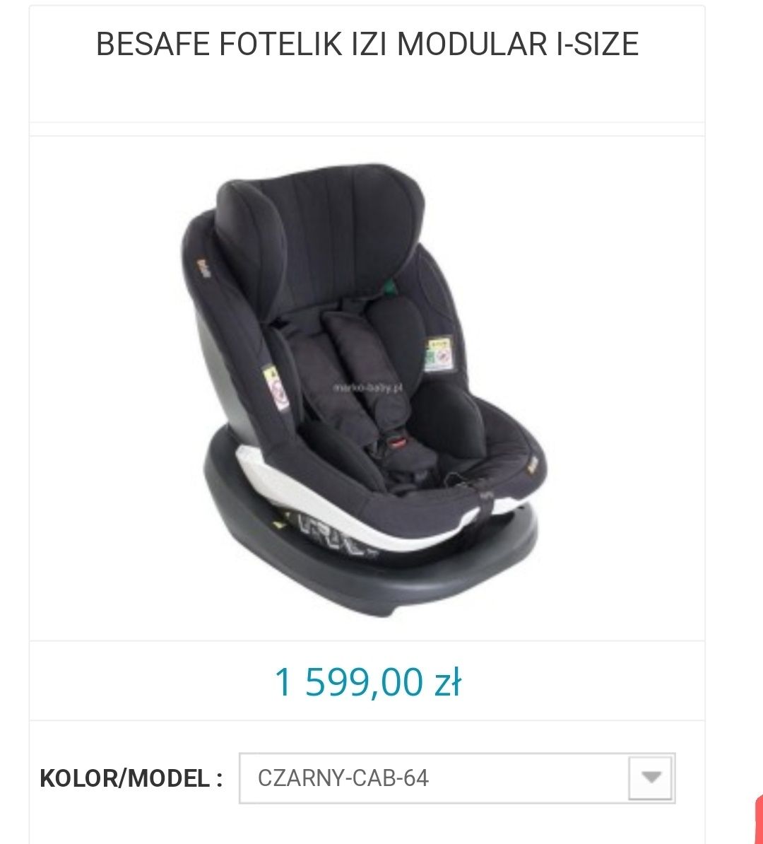 Fotelik BESAFE isofix samochodowy