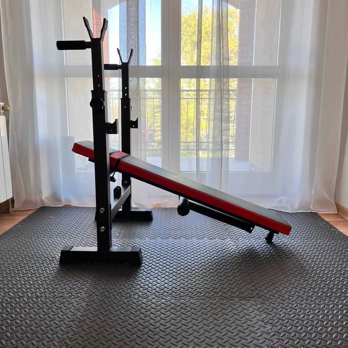 Zestaw Do Ćwiczeń 96kg Siłownia Ławeczka Hantle Sztanga Obciążenia
