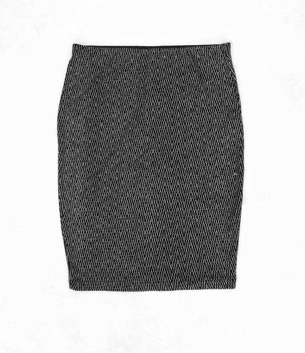 Спідниця сіра чорна по фігурі 38 стрейч з акцентною ниткою