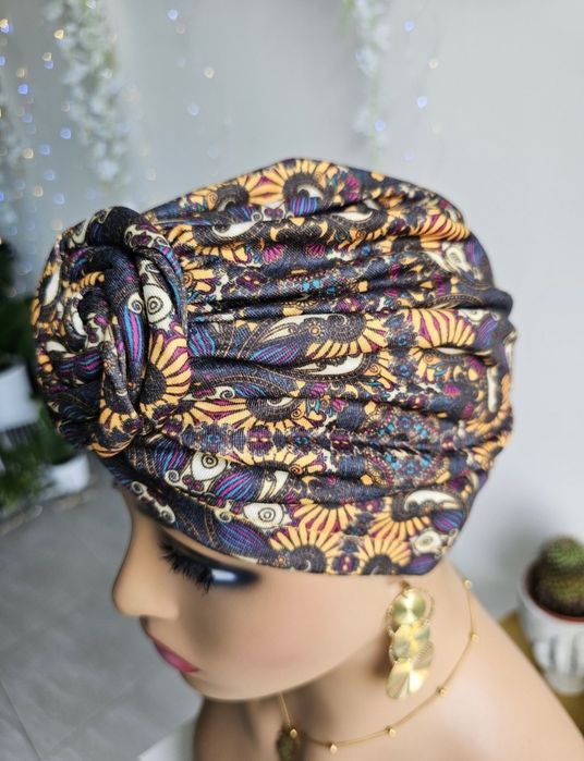 Turban czapka chustka na głowę w trakcie leczenia chemioterapii Soa