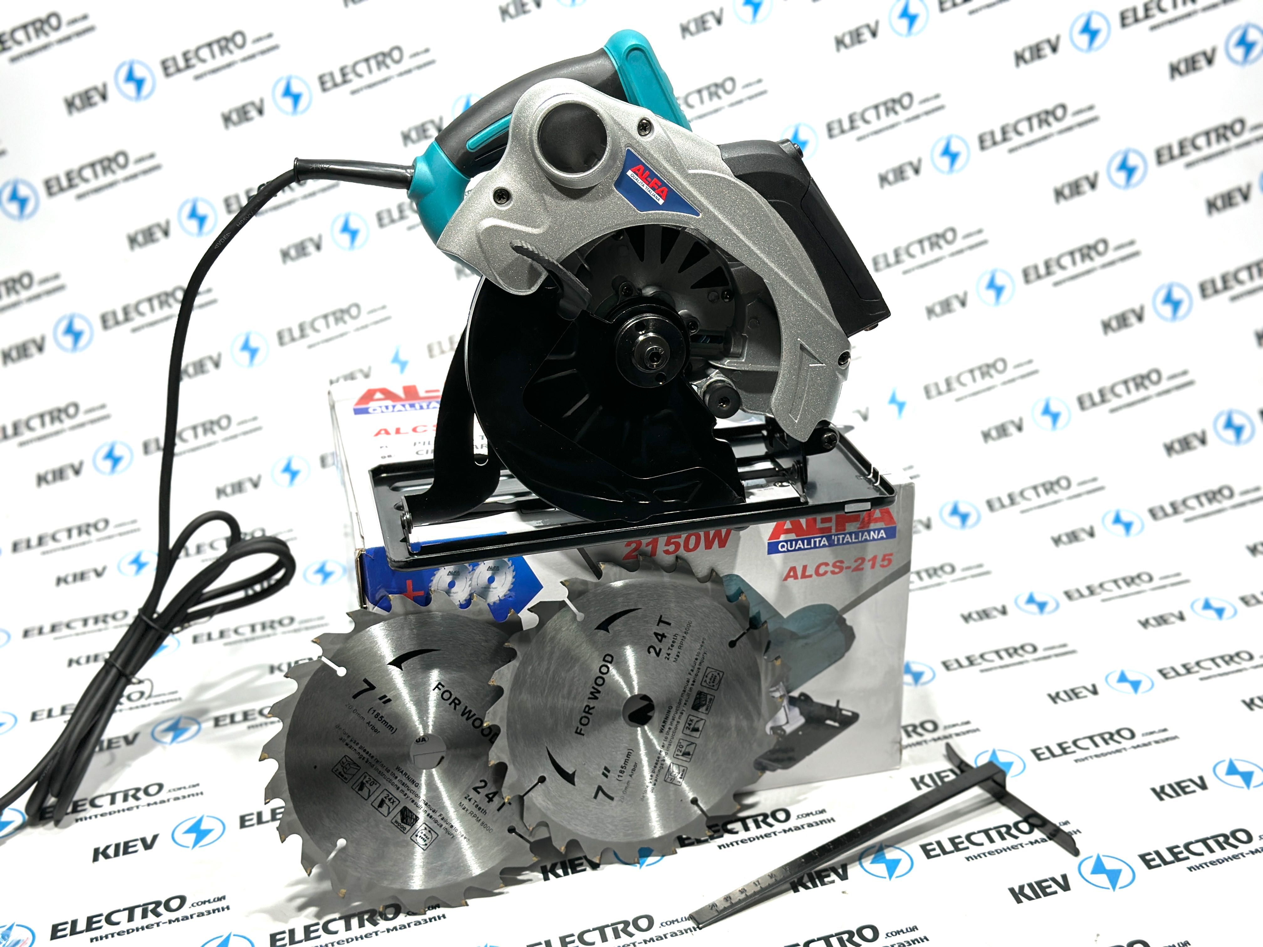 Пила дисковая циркулярная AL-FA ALCS-215 (2 диска;2150w;Лазер)