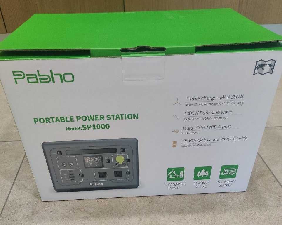 Зарядная станция Pabho 1000w 1058Wh LiFePO4 електростанція нова