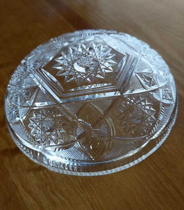Kryształowa miseczka, mała patera na czekoladki, ciasteczka PRL