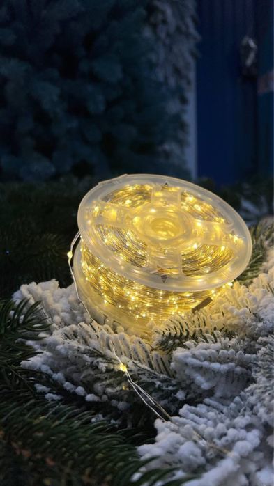 Гірлянда роса/хвоя/лапа(тепле / холодне біле світло)